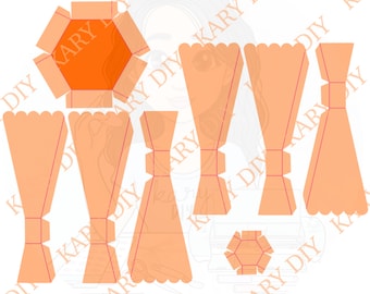 Modèle de bouquet de fleurs en papier - Téléchargement numérique