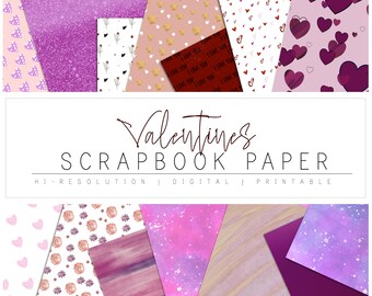 Valentijnsdag digitaal plakboekpapier