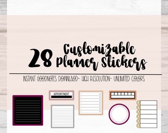 Color Changing, Customizable  Customizable Functional Planner Stickers