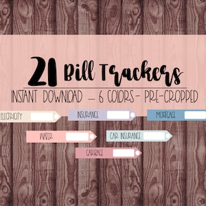 21 Pre-Cropped Digital Bill Trackers