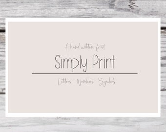 Eenvoudig printlettertype - handgeschreven en schoon