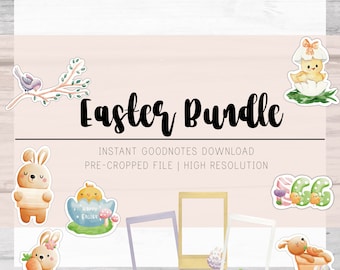 Paasplannerstickers | Goodnotes Ipad PNG-stickers (digitale download)