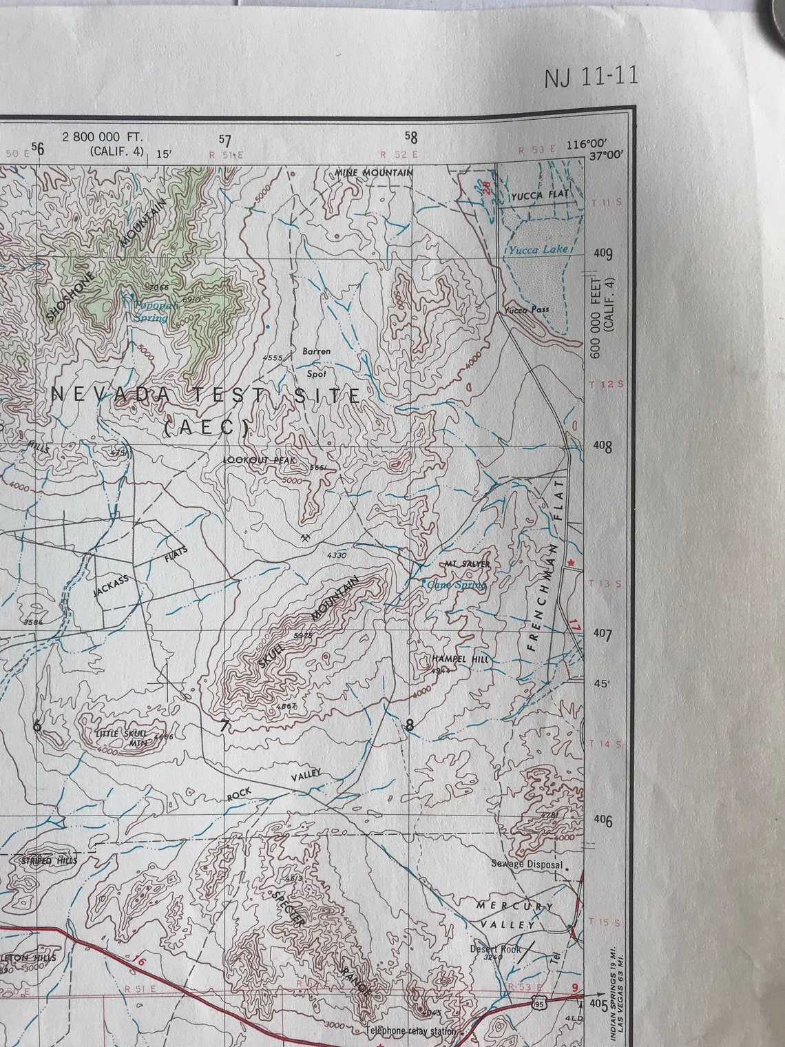 Vintage Death Valley USGS Topo Map Etsy