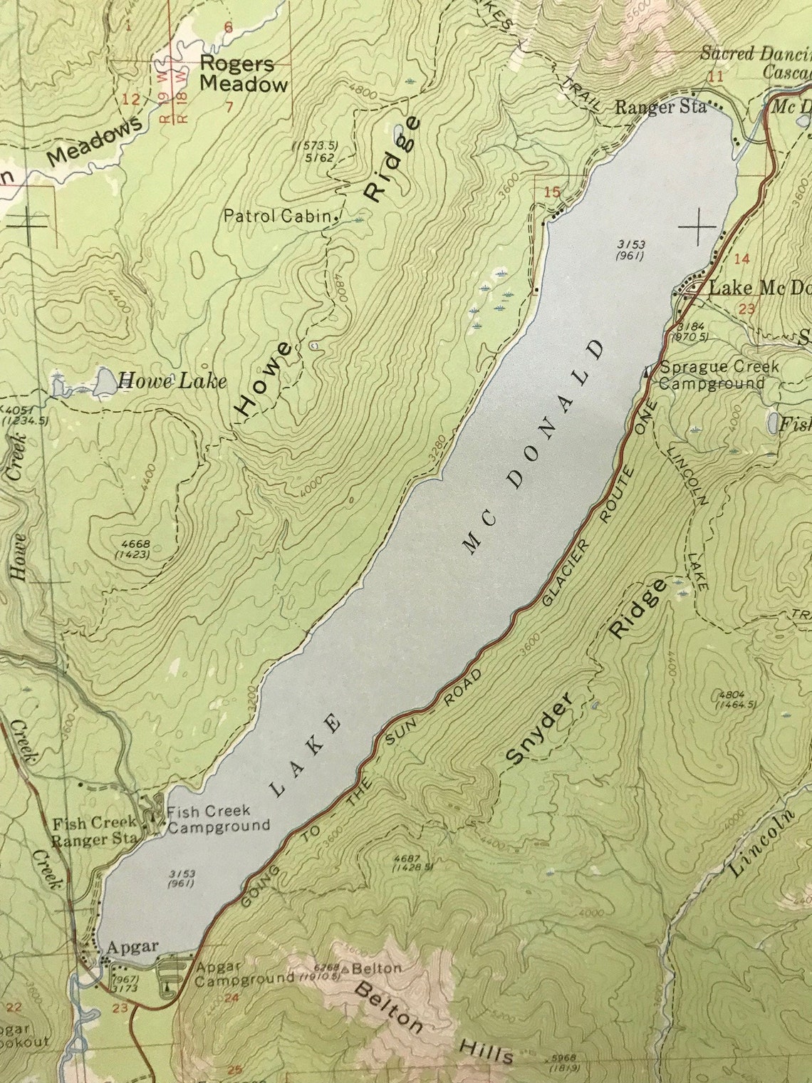 Large Vintage Glacier National Park USGS Topographical Map Etsy