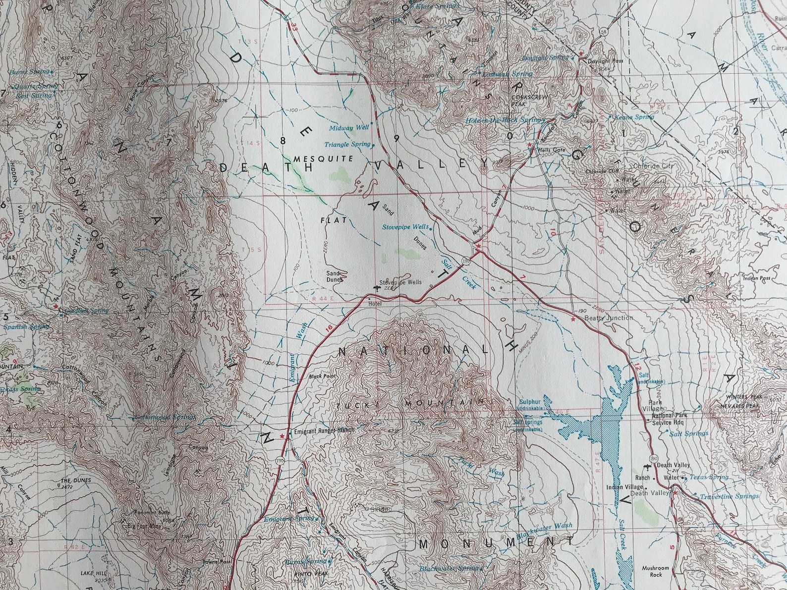 Vintage Death Valley USGS Topo Map Etsy