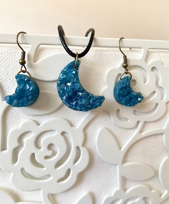 Blue Moon Jewelry Set Etsy