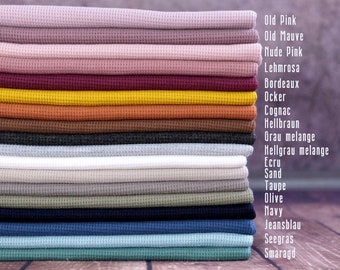 Waffle knit jersey 0.5 m made of 100% cotton fabric, plain cotton jersey