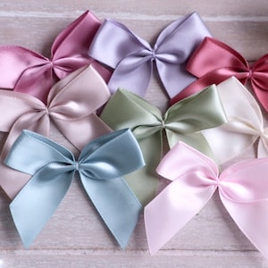 Satin bows set of 5 in many great colors - size: 6.5 cm XXL