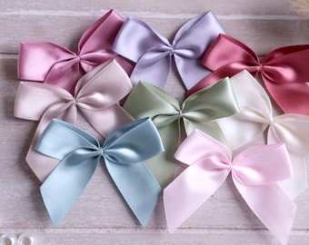 Satin bows set of 5 in many great colors - size: 6.5 cm XXL