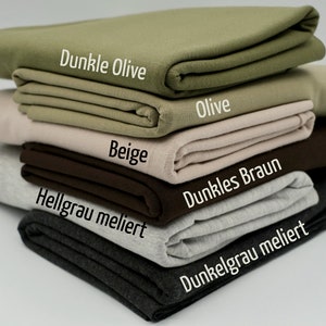 Jersey Uni 0.5 meter cotton olive beige brown light gray dark gray mottled