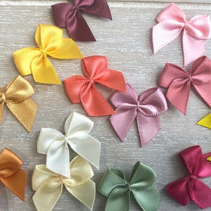 Satin bows set of 10 in many great colors - size: 2.5 cm