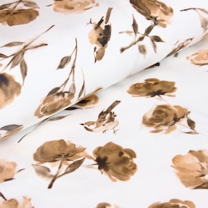Jersey Rotkehlchen OEKOTEX 100 92 % Baumwolle, Family Fabrics, Jersey Wintermotiv