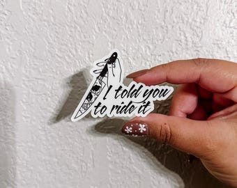 I told you to ride it sticker, kindle sticker, smutty sticker, dark romance, waterproof, bookish sticker, romance reader