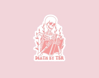 Death by TBR Sticker, Booktok, Bookstagram Sticker, Skelett, Reader Sticker