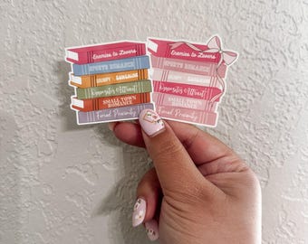 Tropes book stack sticker, waterproof sticker, kindle sticker, water bottle sticker, book tropes, romance reader, bookish merch, bookish