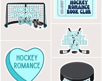 Autocollants de romance de hockey, holographiques, époque de romance de hockey, romance sportive, booktok, bookstagram, autocollants livresques