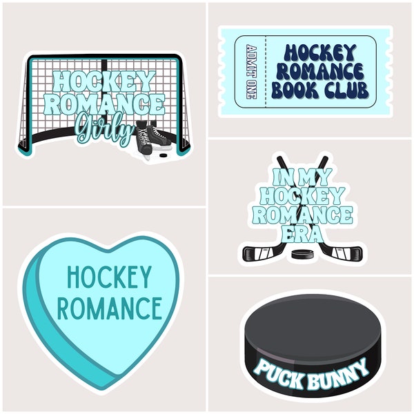 Hockey romance stickers, holographic, hockey romance era, sports romance, booktok, bookstagram, bookish stickers