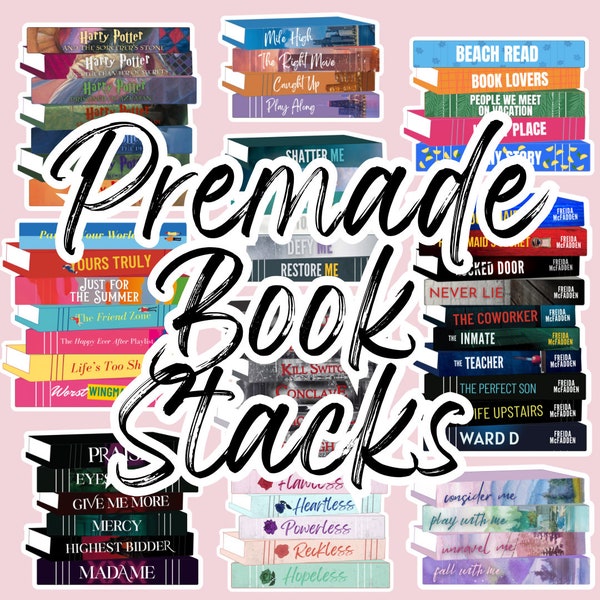 PREMADE book stacks sticker, favorite books sticker, favorite reads, bookish sticker, booktok, bookstagram, book merch sticker, waterproof