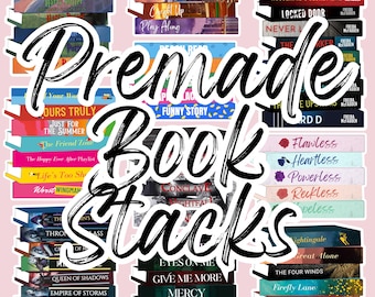 PREMADE book stacks sticker, favorite books sticker, favorite reads, bookish sticker, booktok, bookstagram, book merch sticker, waterproof