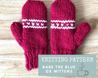 Patrón de manoplas de punto grueso Fair Isle para adultos (Patrón en PDF)