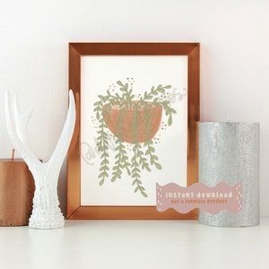 potted plant print / watercolor print / digital download
