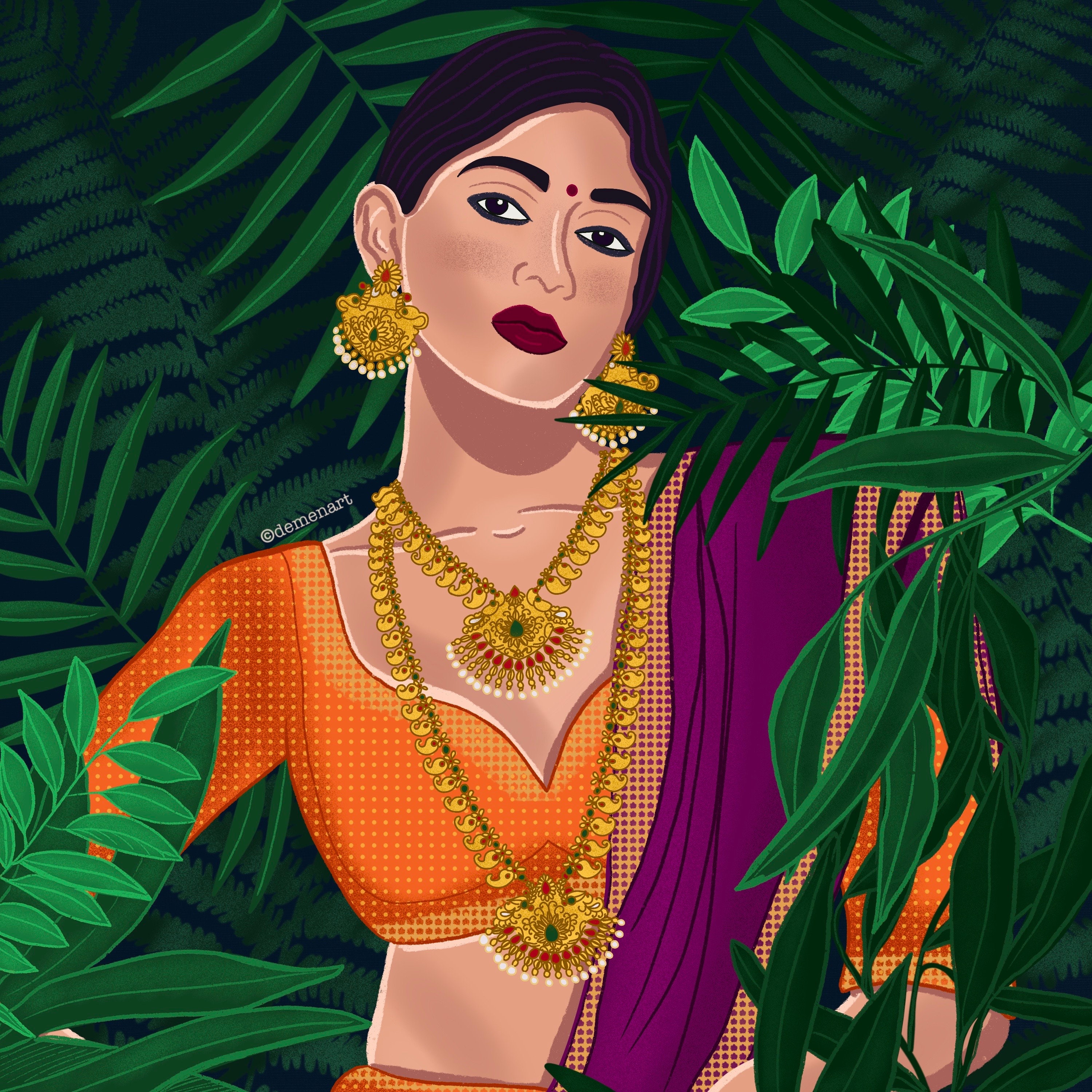 Set of 3 Desi Digital Art Prints Women and Nature Etsy
