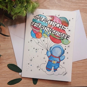 Geburtstagskarte/Klappkarte Astronaut