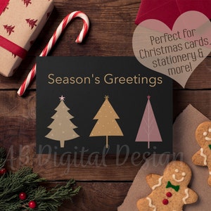 Christmas Tree Clipart Modern Christmas Clipart Festive Season Boho Scandi Christmas PNG Files image 3