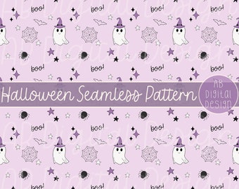 Cute Halloween Ghost Digital Paper | Halloween Seamless Pattern | JPEG File