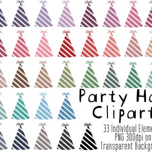 Party Hat Clip Art | Kids Party Clipart | Birthday Graphics | Children&#39;s Birthday ClipArt | PNG Digital File