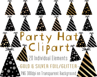 Black and Gold Birthday Clip Art Images Confetti Clip Art - Etsy