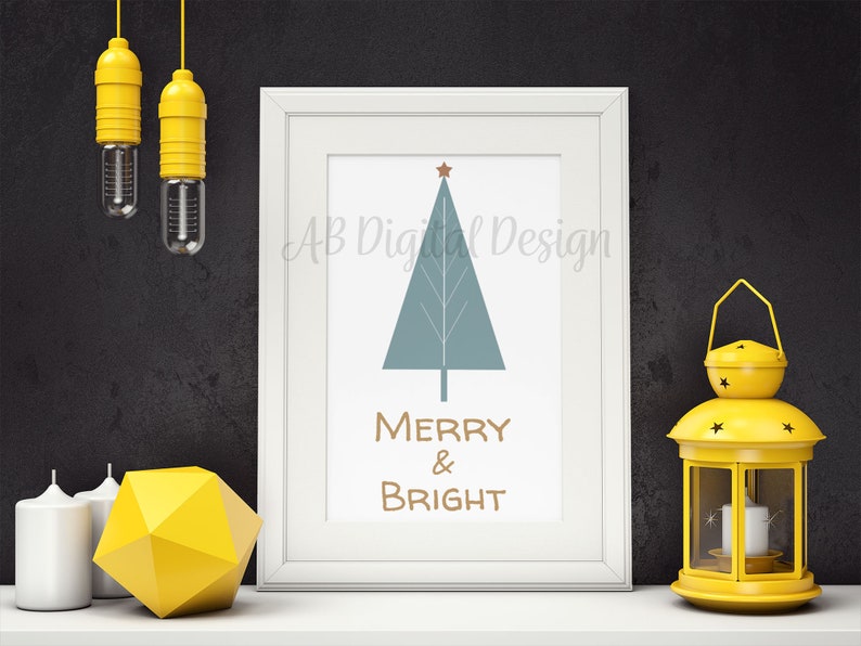 Christmas Tree Clipart Modern Christmas Clipart Festive Season Boho Scandi Christmas PNG Files image 4