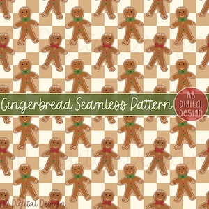 Christmas Gingerbread Digital Paper | Seamless Pattern | Christmas Cookies Background | JPEG File