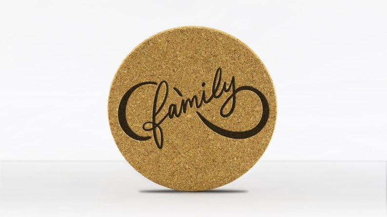 Cork Coaster with Infinity Family 4-Pack