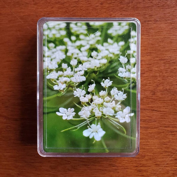 Playing Cards, Flower Deck of Cards, Wildflower Playing Cards, Standard Deck, Poker Size Cards, Queen Anne's Lace Deck