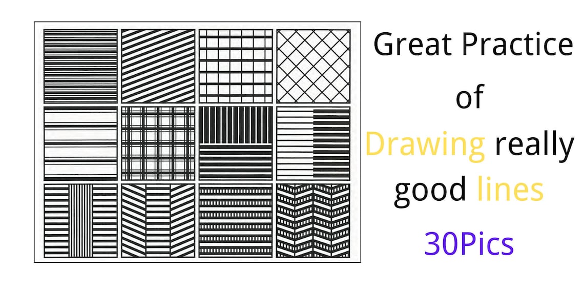 Great Practice of Drawing Lines for Any Beginners Kids Etsy Israel