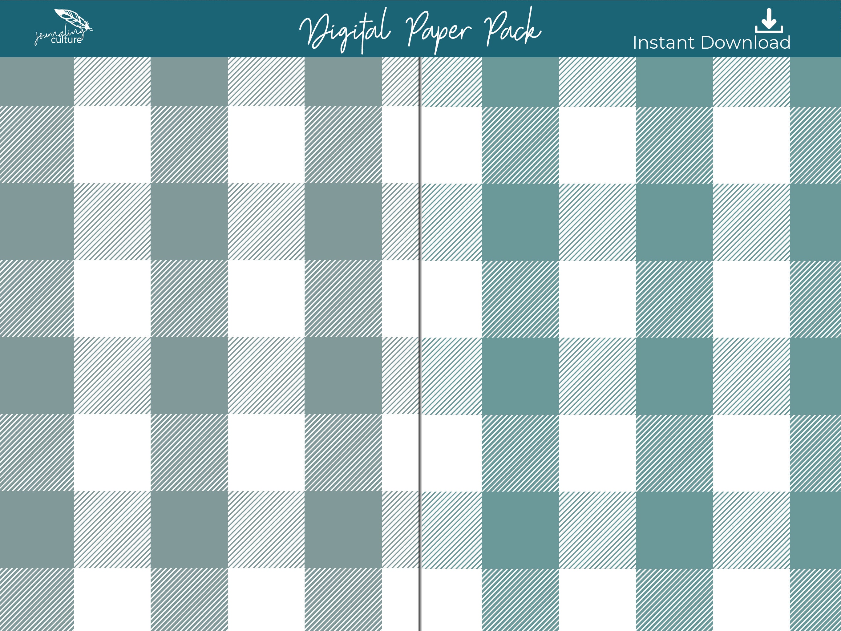 Buffalo Plaid Digital Paper Pack, Pattern for Scrapbooking - Shades of ...