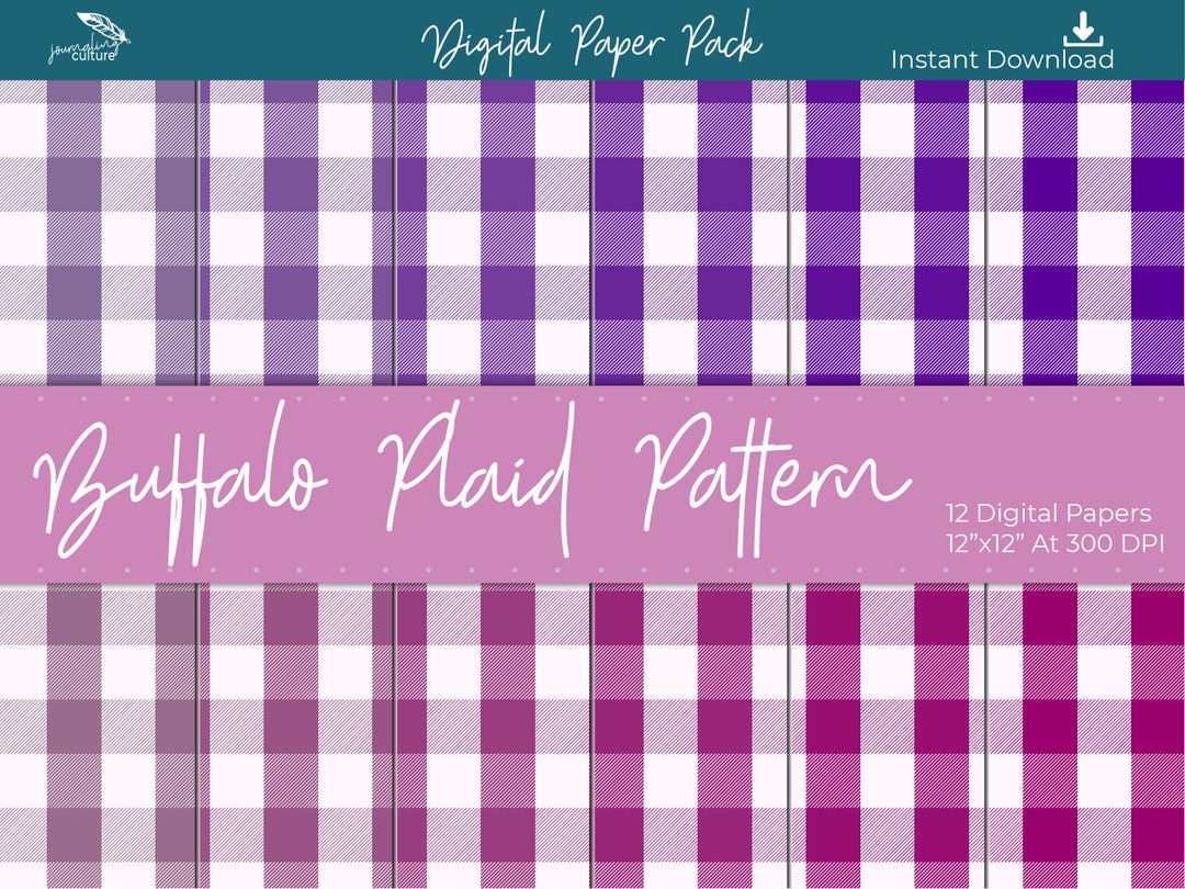 Buffalo Plaid Digital Paper Pack, Pattern for Scrapbooking - Shades of ...