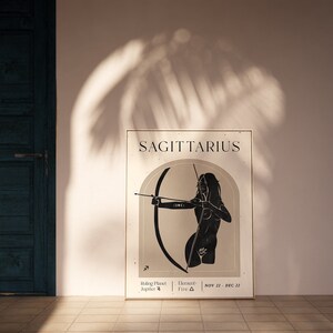 Sagittarius Zodiac Goddess Wall Art Posteprintable Zodiac Art