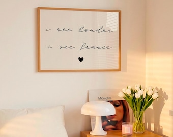 I See London I See France | Funny Quote | Minimalist Art  | Digital Print | Bathroom Decor