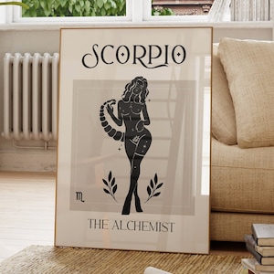 Scorpio Zodiac Goddess Wall Art Poster/Printable Zodiac Art/Printable Wall Poster/Sun Sign Wall Art/Scorpio Art Print/Celestial Wall Print
