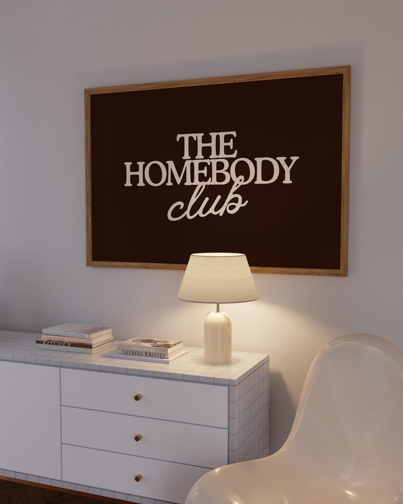The Homebody Club | Neutral Brown Decor | Aesthetic Wall Art | Typography Print image 4