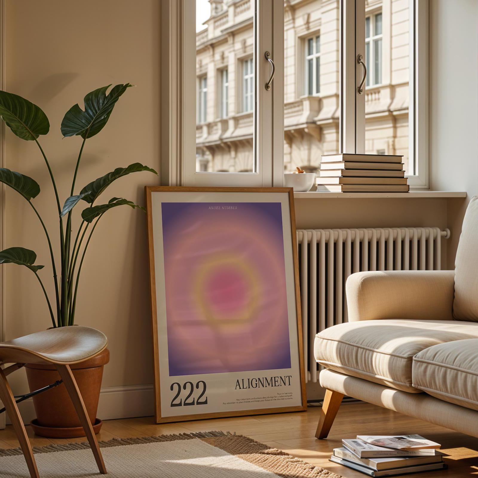 222 Angel Number - Aura Gradient Art Print - Angel Number Poster ...