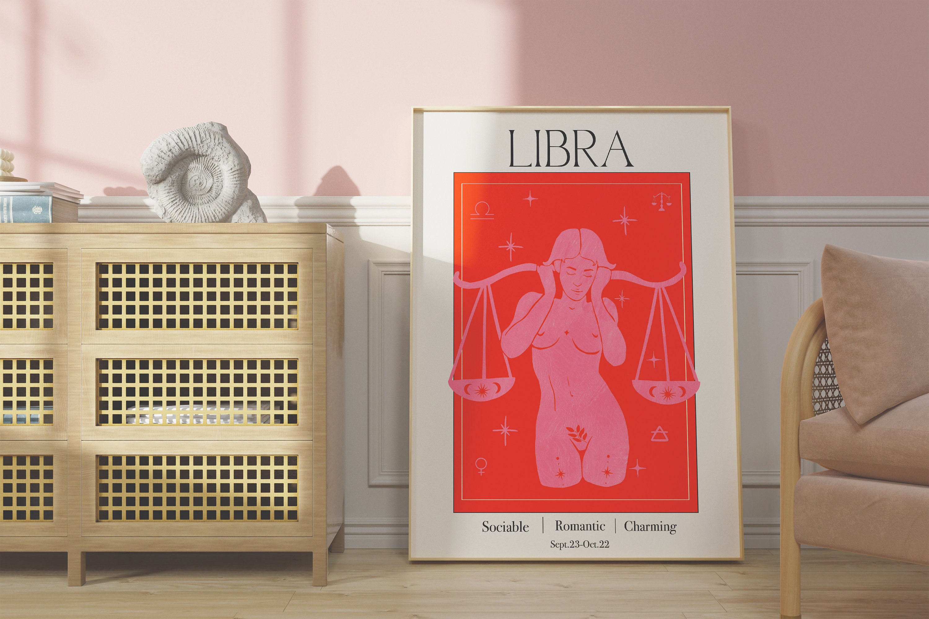Libra Astrology Wall Art Print Zodiac Digital Print Zodiac Etsy