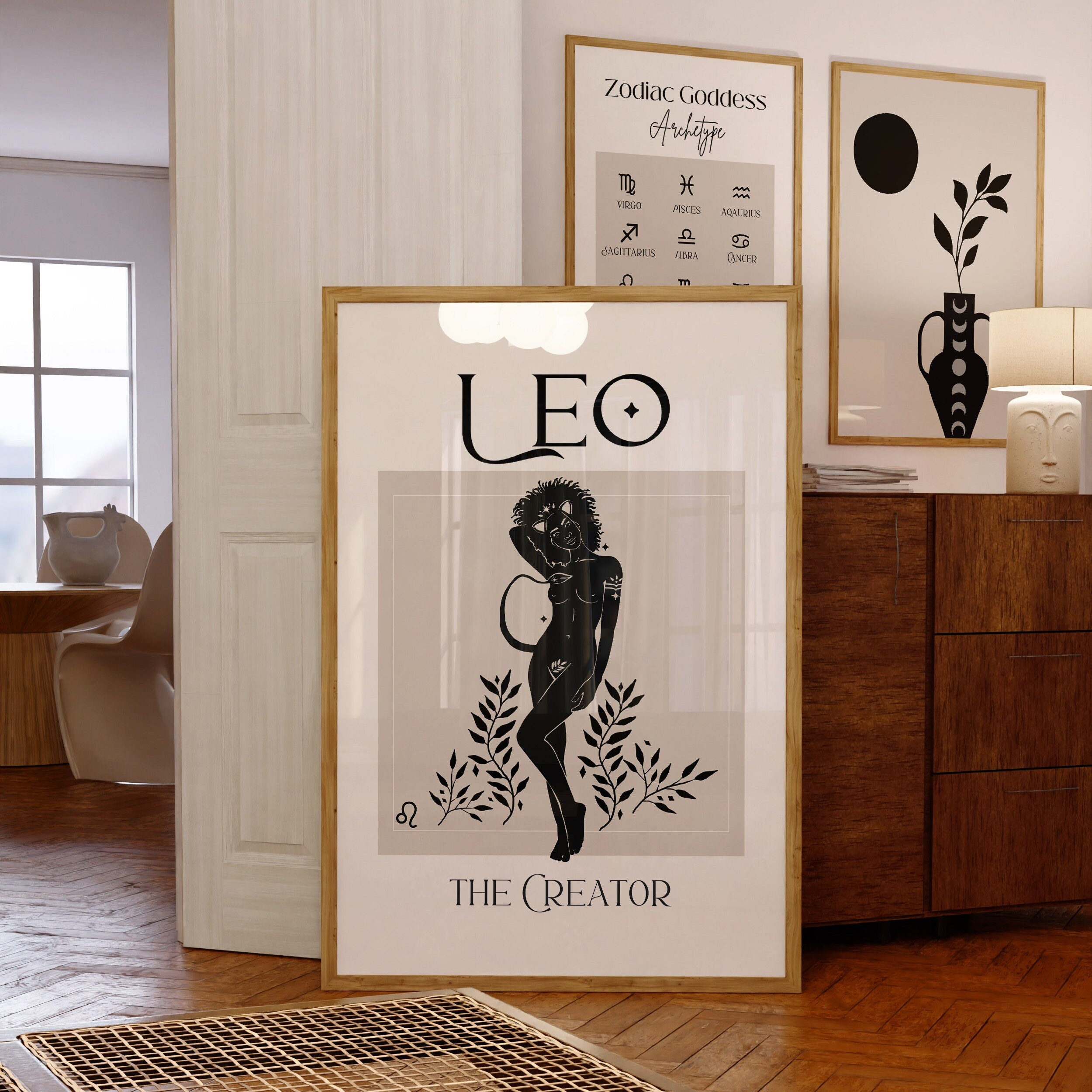 Leo Zodiac Goddess Wall Art Poster/printable Zodiac Art/printable Wall ...