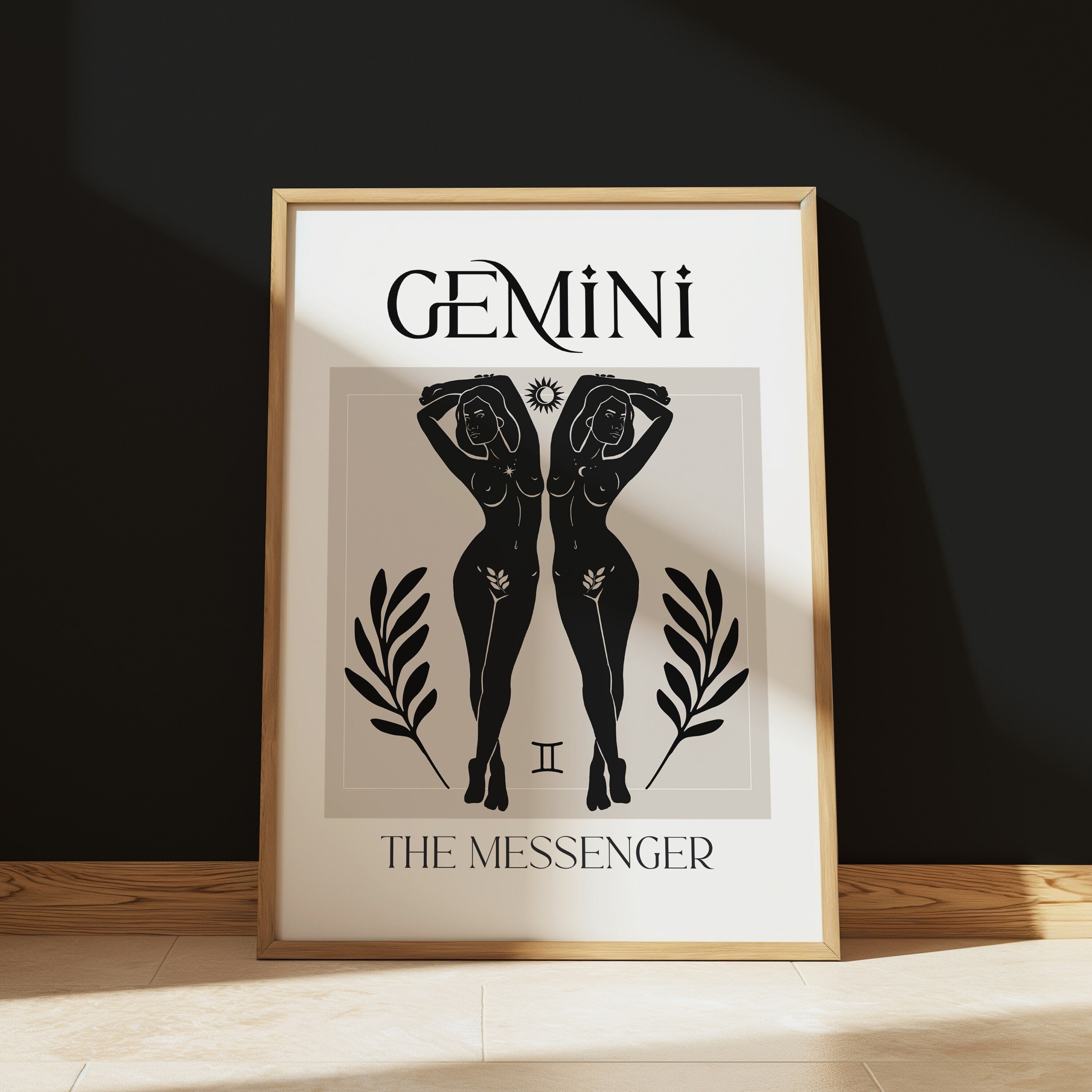 Gemini Zodiac Goddess Wall Art Poster/printable Zodiac Art