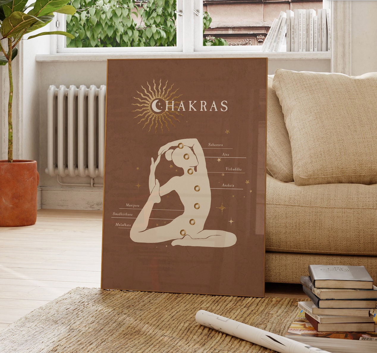 Chakra Infographic Series Wall Art Set of 3/yoga Pose Art Poster/art ...