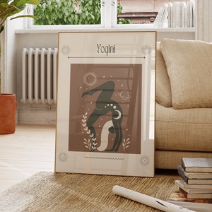 Yogini Woman Wall Art/Yoga Pose Art Poster Print/Art For Yoga Studio/Boho Yoga Art/Digital Download/ Instant Download/ Printable Wall Art