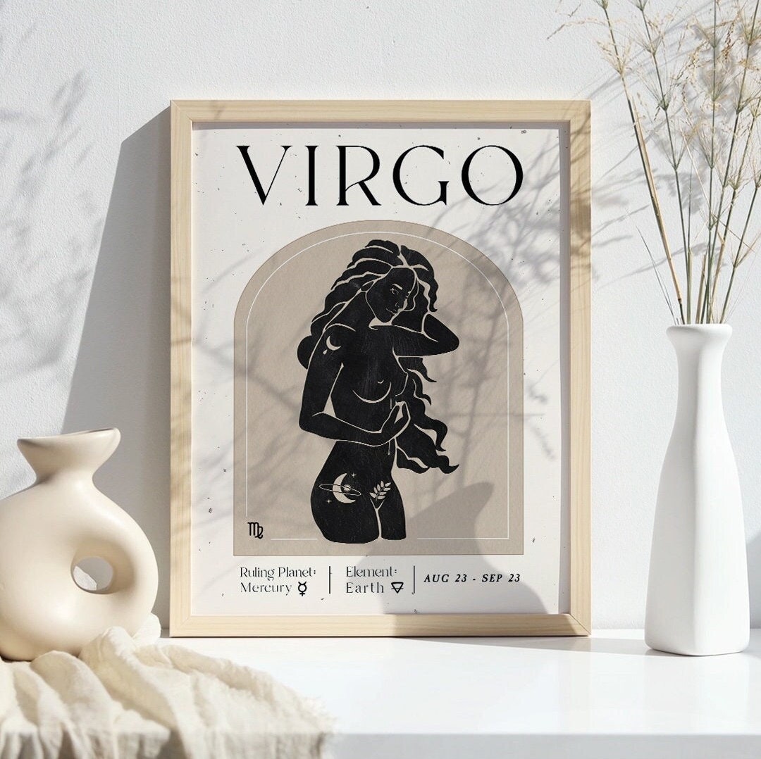 Virgo Zodiac Goddess Wall Art Poster/printable Zodiac Art