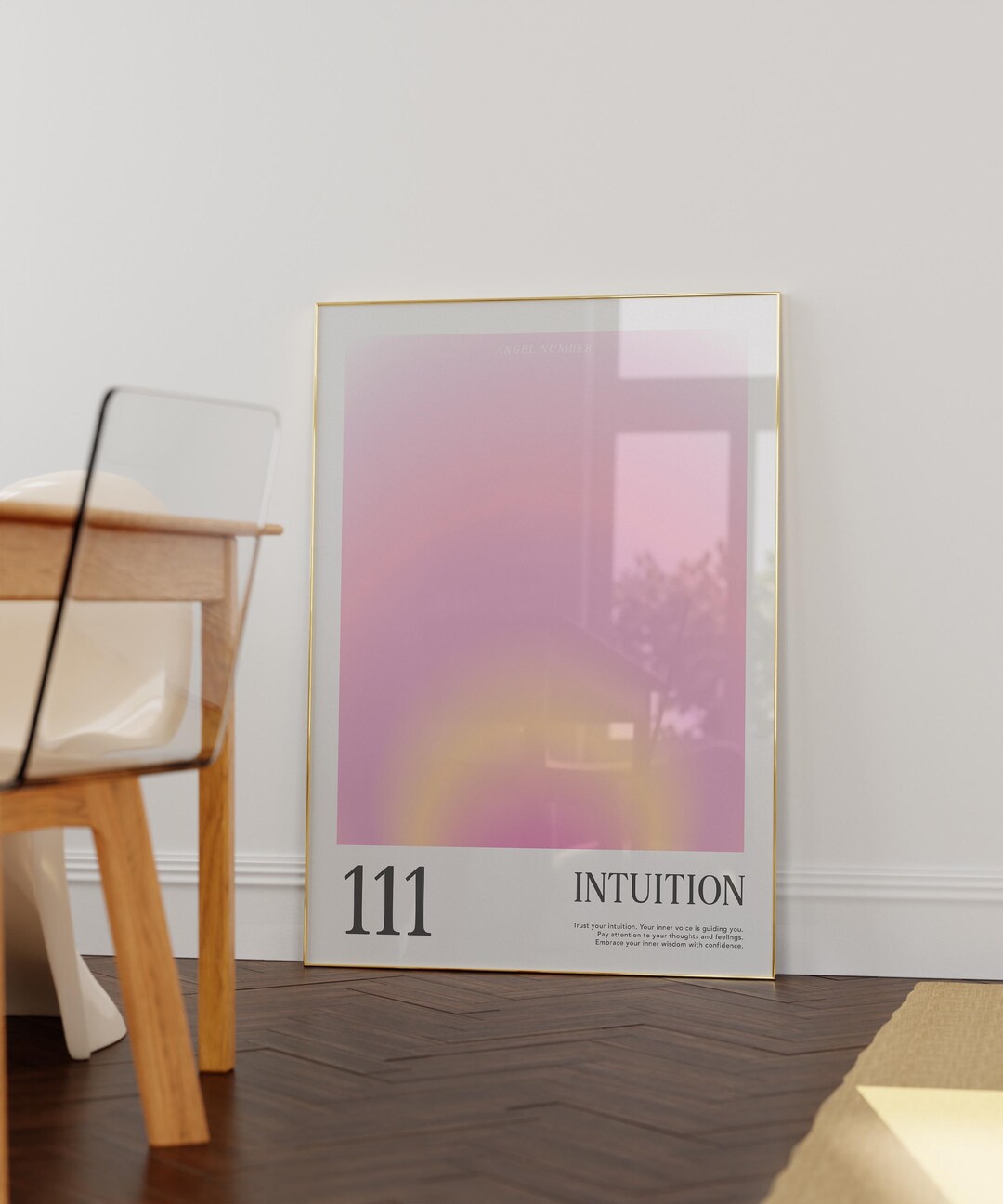 111 Angel Number Aura Print – Intuition Gradient Wall Art (instant ...